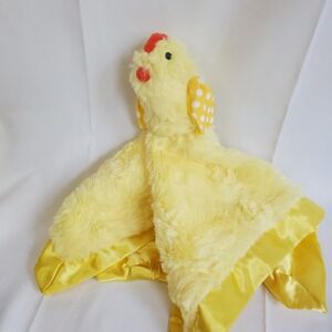 Cloud Island Chicken Chick Lovey Secruity Satin Trim Yellow
